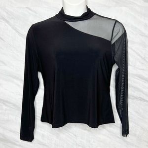 DKNY Sheer Sleeve Blouse Large